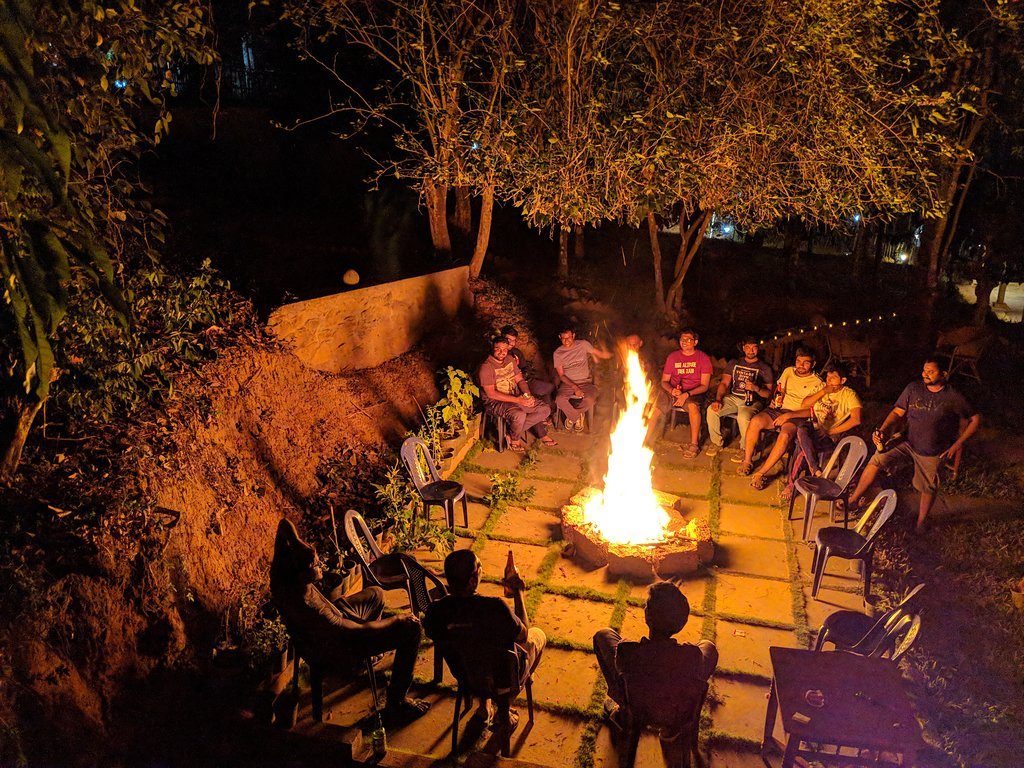campfire in raindrops resorts wayanad