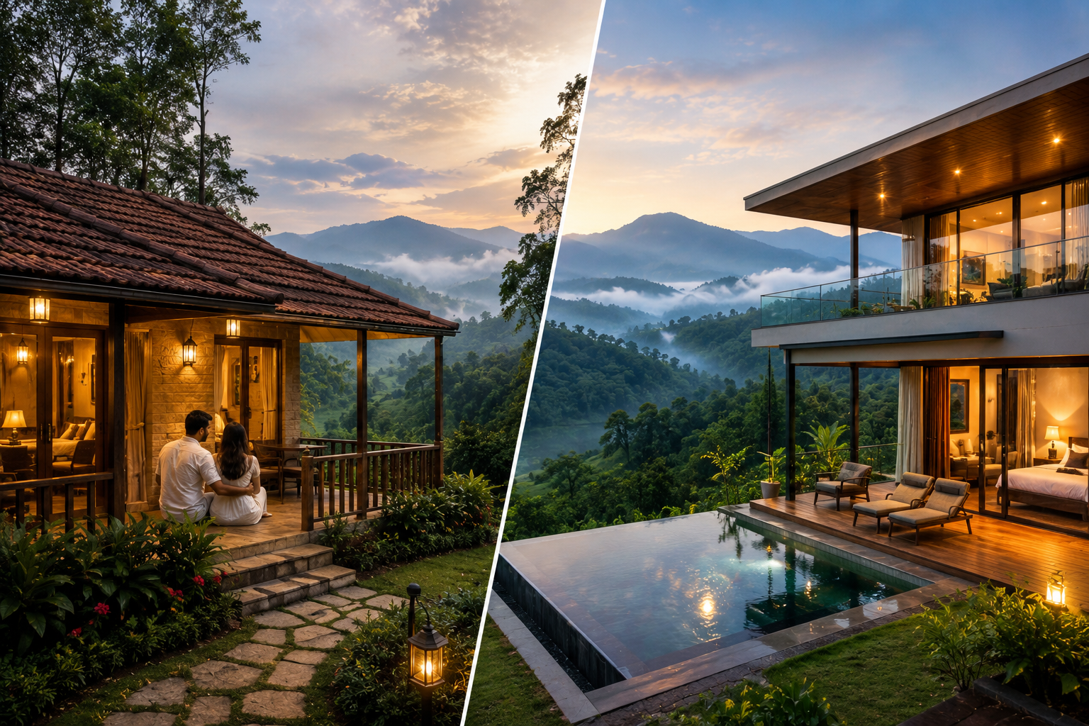Cottage vs Villa in Wayanad honeymoon